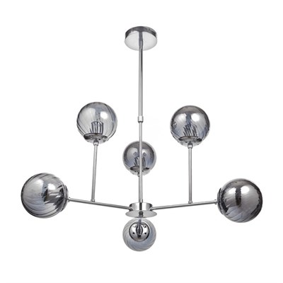 Люстра 65801/6 6х60W E27 хром/дымчатый 75х75х56 см - фото 1000096