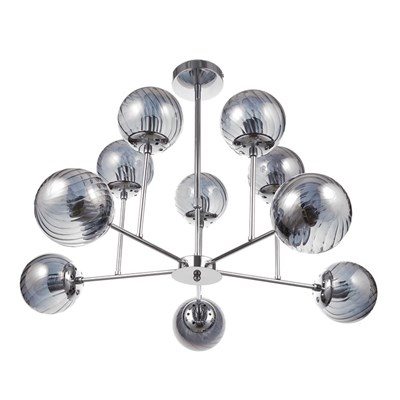 Люстра 65801/10 10х60W E27 хром/дымчатый 75х75х56 см - фото 1000104