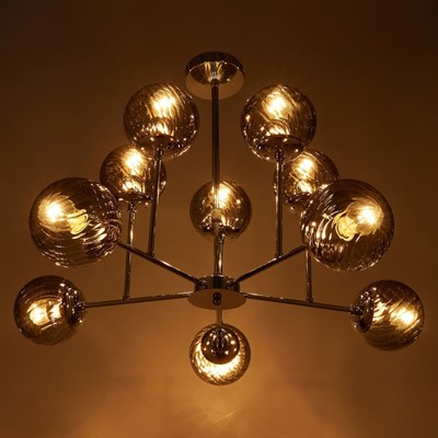 Люстра 65801/10 10х60W E27 хром/дымчатый 75х75х56 см - фото 1000105