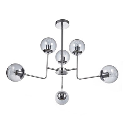 Люстра 06801/6 6х60W E27 хром/дымчатый 78х78х59 см - фото 1000113