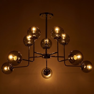 Люстра 06801/10 10х60W E27 хром/дымчатый 90х90х59 см - фото 1000121