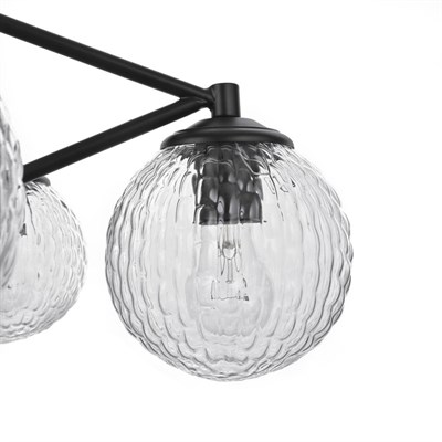 Люстра 09801/8 8х60W E27 черный/светлое дерево 80х80х5 см - фото 1000143