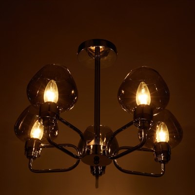 Люстра 29801/5 5х40W E14 хром/дымчатый 53х53х38 см - фото 1000149