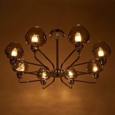 Люстра 29801/8 8х40W E14 хром/дымчатый 78х78х38 см - фото 1000156