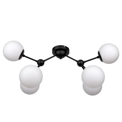 Люстра 49801/6 6х60W E27 черный/белый 82х40х36 см - фото 1000162