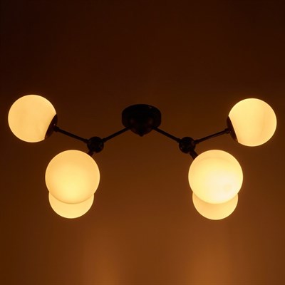 Люстра 49801/6 6х60W E27 черный/белый 82х40х36 см - фото 1000163