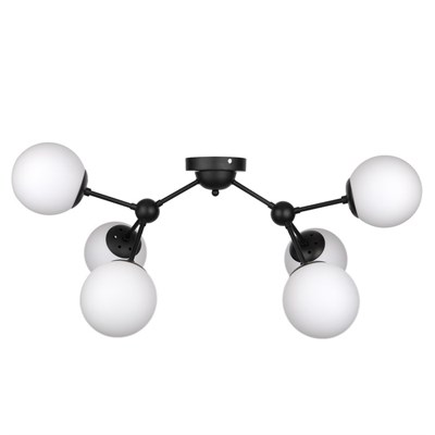 Люстра 49801/6 6х60W E27 черный/белый 82х40х36 см - фото 1000164