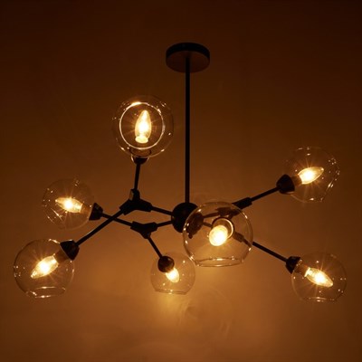 Люстра 99801/8 8х40W E14 черный/прозрачный 89х89х62 см - фото 1000171