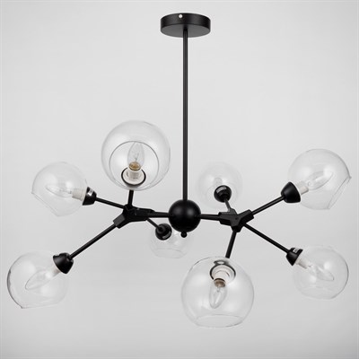 Люстра 99801/8 8х40W E14 черный/прозрачный 89х89х62 см - фото 1000172
