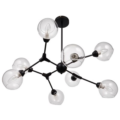 Люстра 99801/8 8х40W E14 черный/прозрачный 89х89х62 см - фото 1000173