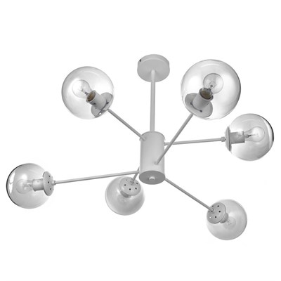Люстра 66001/6 6х60W E27 белый/дымчатый 97х97х52 см - фото 1000186