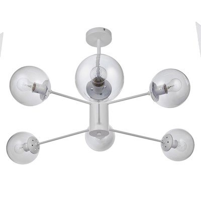 Люстра 66001/6 6х60W E27 белый/дымчатый 97х97х52 см - фото 1000190