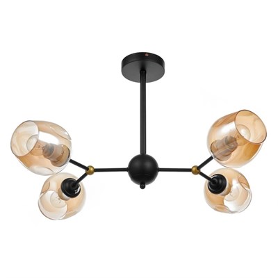 Люстра 49001/4 4х60W E27 золото/янтарный 60х40х42 см - фото 1000203