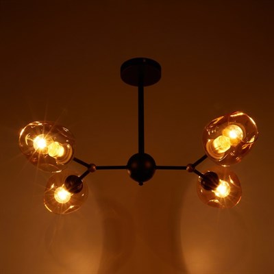 Люстра 49001/4 4х60W E27 золото/янтарный 60х40х42 см - фото 1000204