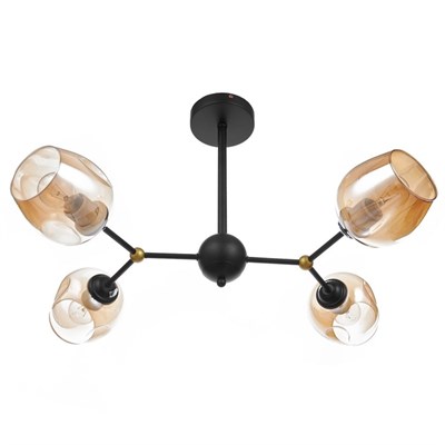 Люстра 49001/4 4х60W E27 золото/янтарный 60х40х42 см - фото 1000206