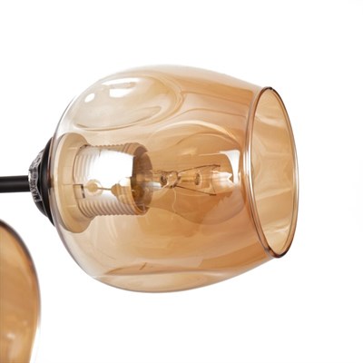 Люстра 49001/6 6х60W E27 золото/янтарный 71х71х45 см - фото 1000214