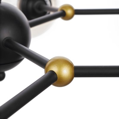 Люстра 74101/6 6х60W E27 черный/хром/янтарный 71х71х45 см - фото 1000224