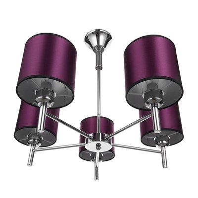 Люстра 38014/5 5х60W E14 LED хром/пурпурный 61х61 см - фото 1000233