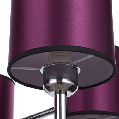 Люстра 38014/5 5х60W E14 LED хром/пурпурный 61х61 см - фото 1000234