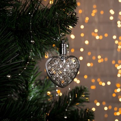 Подвеска световая "Сердце серебряное" (батарейки в комплекте), 7,5 см, 1 LED, RGB - фото 1071521