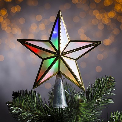 Фигура "Звезда золот. ёлочная" 15Х15 см, пластик, 10 LED,2 метра провод,240V МУЛЬТИ - фото 1072744