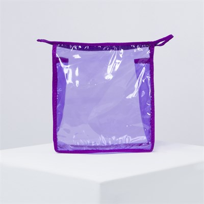 Косметичка ПВХ, отдел на молнии, цвет фиолетовый - фото 1101956