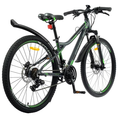 Велосипед 26" Stels Navigator-610 D, V010, цвет антрацитовый/зелёный, размер 14" - фото 1121527