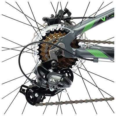 Велосипед 26" Stels Navigator-610 D, V010, цвет антрацитовый/зелёный, размер 14" - фото 1121530