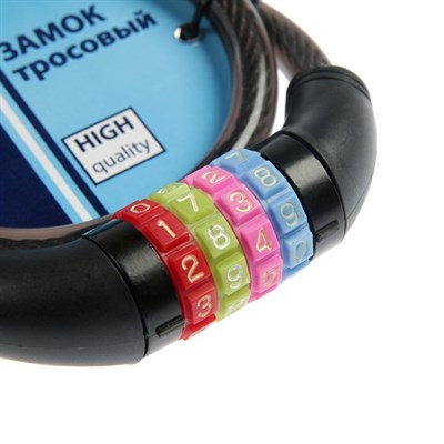 Замок навесной TRODOS с тросом, кодовый, L=650 мм - фото 1158694
