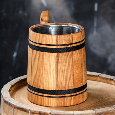 Кружка пивная с колбой "Мюнкер", светлая, 0,5 л, 1 сорт - фото 1189753