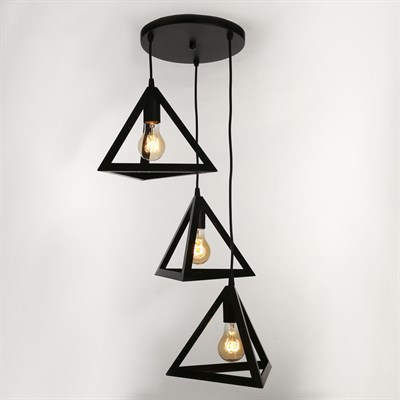 Люстра "Оливье" 3x60Вт E27 черный 35x35x100см. - фото 1242868