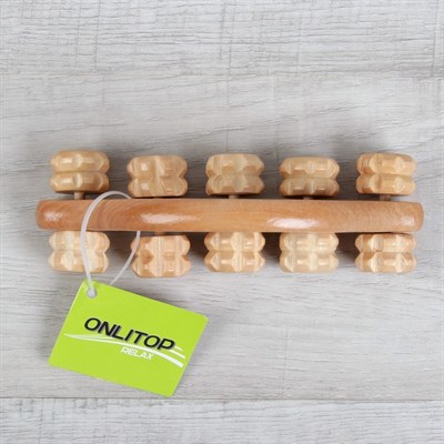 Массажёр «Гусеница», 10 колёс, деревянный - фото 1269991