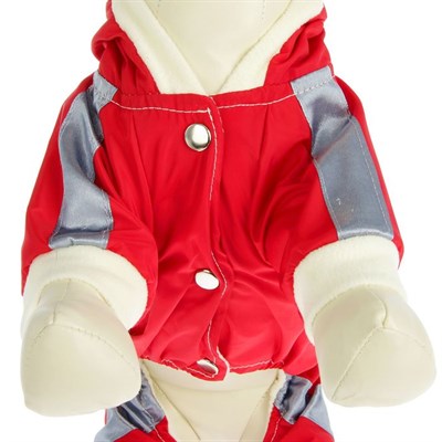 Комбинезон "Пожарник" на флисе, XL (ДС 32-34 см, ОШ 32 см, ОГ 40-44 см), красный - фото 1307551