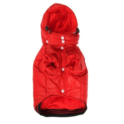 Куртка супертеплая на синтепоне, размер S (ДС 27 см, ОГ 49 см), красная - фото 1312014