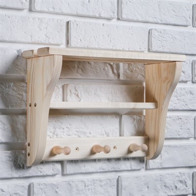 Полка универсальная, 3 крючка - фото 1354432