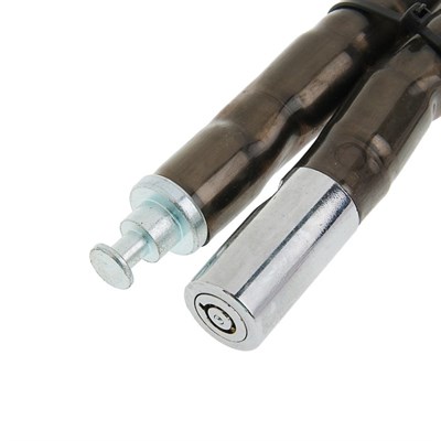 Замок навесной велосипедный TUNDRA, 18 х 800 мм, специальный ключ с пластиковой ручкой - фото 1407468