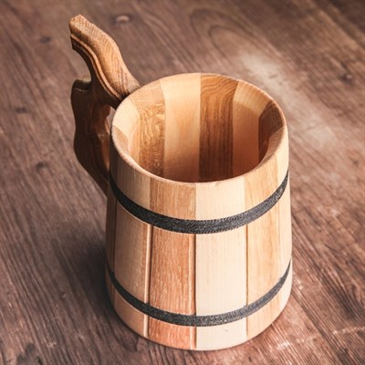 Кружка для пива деревянная "Скандинавская", 0,3 л - фото 1438015