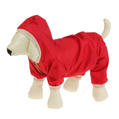 Комбинезон для собак, размер XS (ДС 18-20 см, ОШ 24 см, ОГ 27-30 см), красный, - фото 1470779