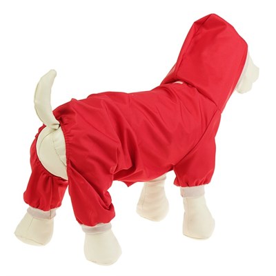 Комбинезон для собак, размер XS (ДС 18-20 см, ОШ 24 см, ОГ 27-30 см), красный, - фото 1470780
