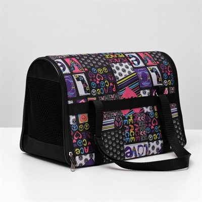 Сумка-переноска для животных раскладная, нейлон, 39 х 23 х 25 см, микс расцветок - фото 1475020