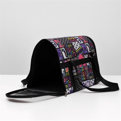 Сумка-переноска для животных раскладная, нейлон, 39 х 23 х 25 см, микс расцветок - фото 1475021