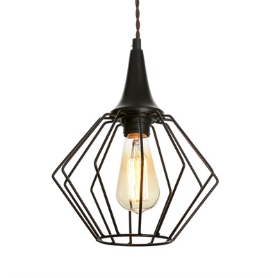 Светильник "Ромб" 1x60Вт E27 черный 21,5х21,5х93 см. - фото 1486430