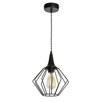 Светильник "Ромб" 1x60Вт E27 черный 21,5х21,5х93 см. - фото 1486431