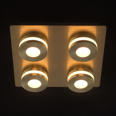 Светильник "Пунктум" 4x5Вт LED IP44 золото 24x24x7,5см - фото 1607264