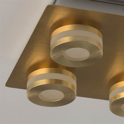Светильник "Пунктум" 4x5Вт LED IP44 золото 24x24x7,5см - фото 1607268