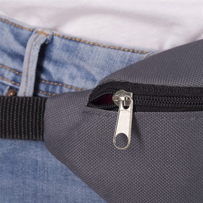 Сумка поясная, отдел на молнии, регулируемый ремень, цвет серый - фото 1611661