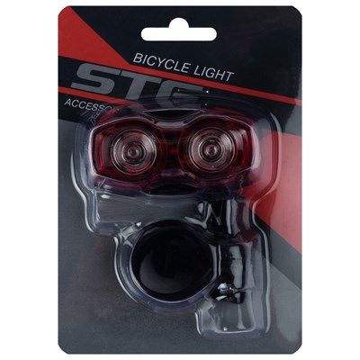 Фонарь велосипедный задний STG TL5425, 2 красных диода по 0,5 ватт - фото 1639123