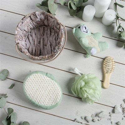 Набор банный 4 предмета: 3 мочалки, расческа, цвет МИКС - фото 1664195