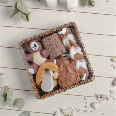 Набор банный 6 предметов: 4 мочалки, пемза, массажер, цвет МИКС - фото 1664199