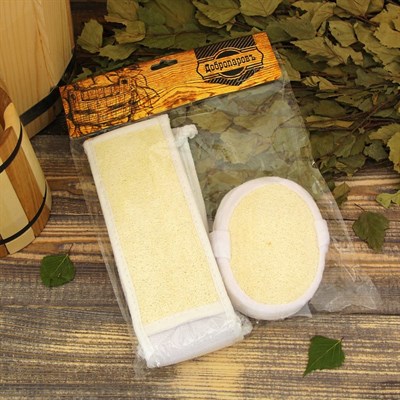 Набор Мочалка + спонж мягкий, люфа - фото 1666787